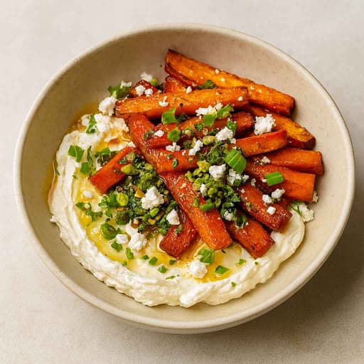 Crispy Carrot Fries + Honey Ricotta & Pistachio Crunch image