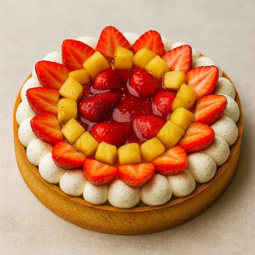 Exotic Vanilla Coconut Tart with Tropical Fruits image