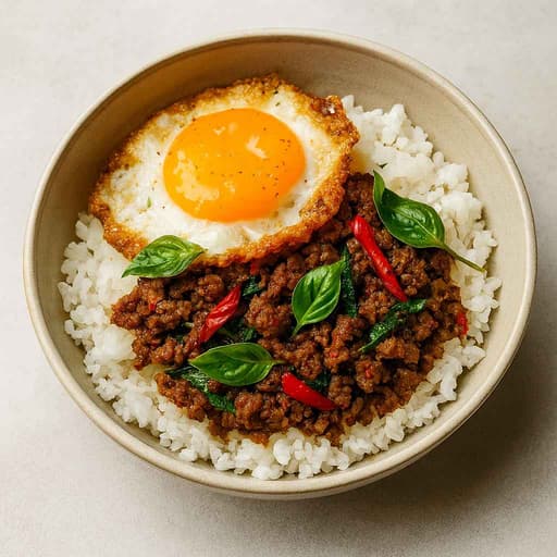 Fiery Thai Pad Kra Pao with Crispy Egg (15-Min)