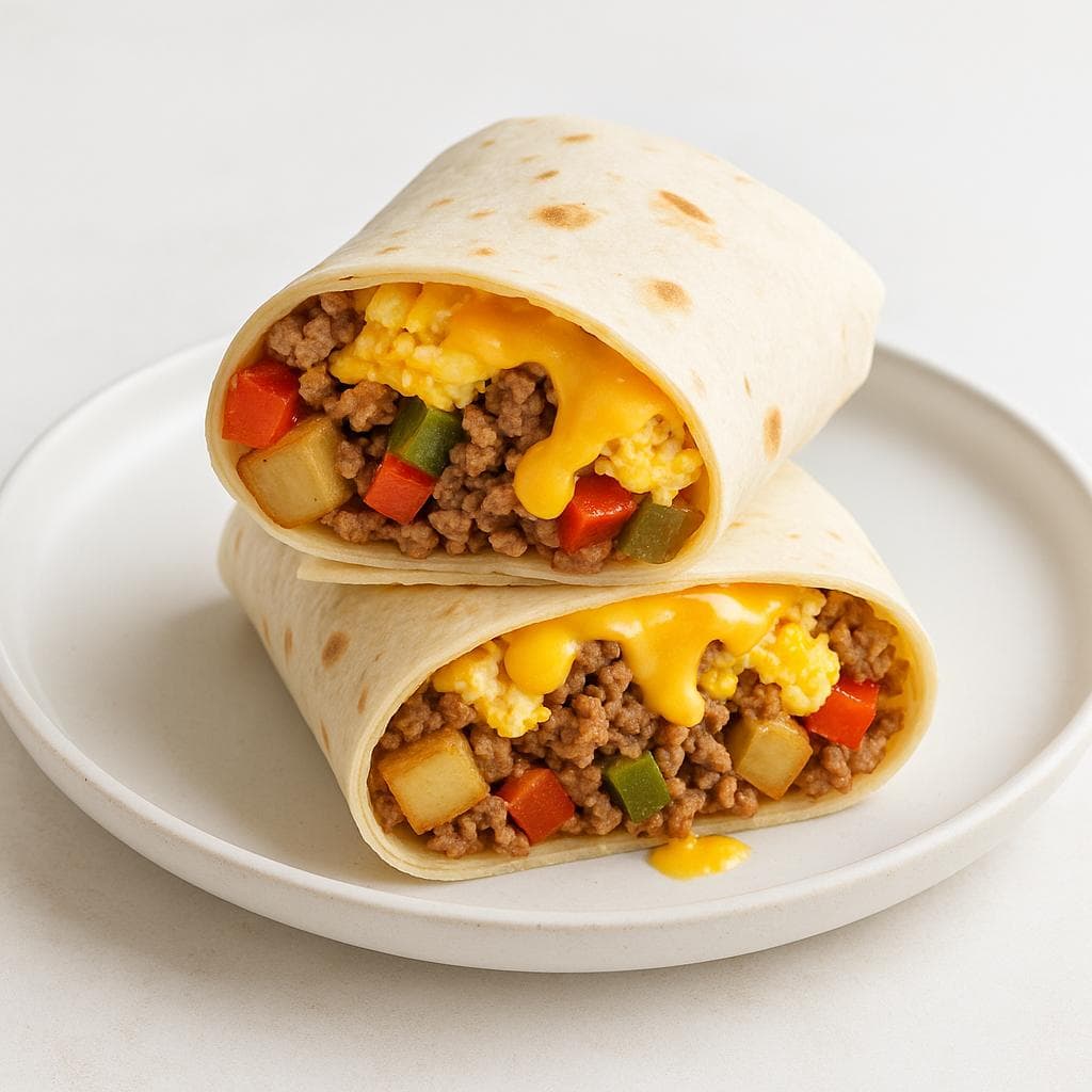 High Protein One Pan Breakfast Burritos image