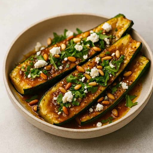 Honey-Garlic Butter Zucchini, Arugula & Goat Cheese image