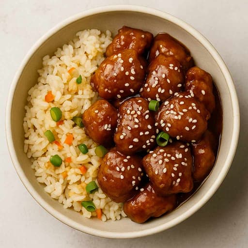 Crispy Honey Garlic Chicken Fried Rice—Air Fryer Fakeaway image