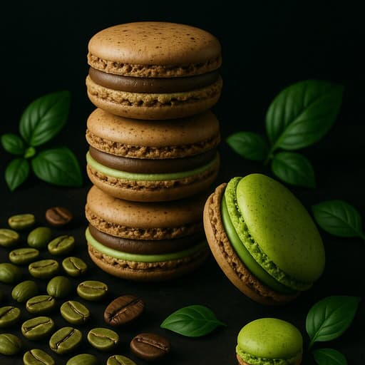 Infiniment Coffee Macaron with Green Coffee and Bourbon Pointu image