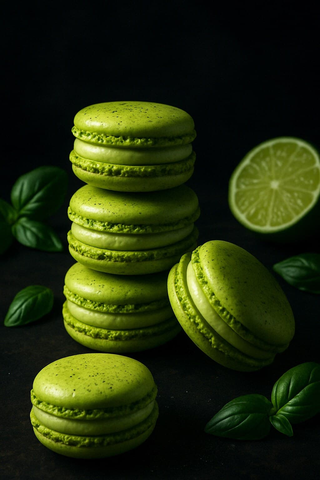 Lime and Basil Macaron image