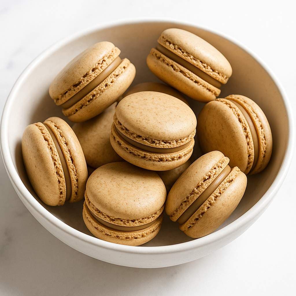 Macarons with Coffee-Infused White Chocolate Ganache image
