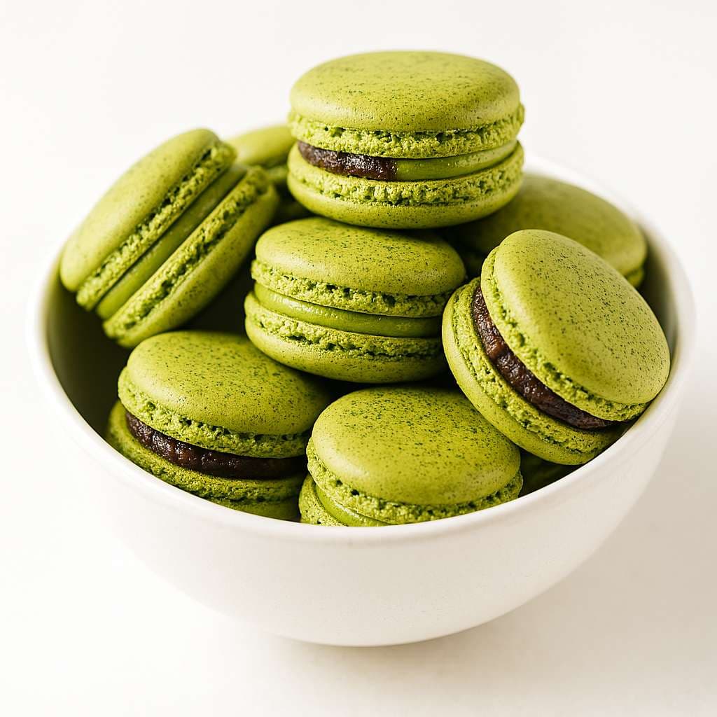 Matcha Uji Macaron with Seasoned Azuki Filling image
