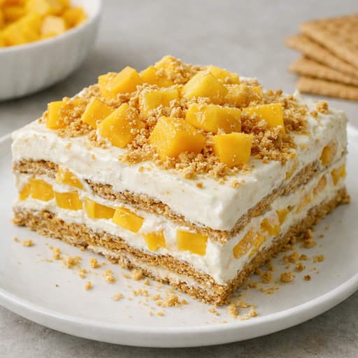No-Bake Mango Royale Float with Graham Crackers image