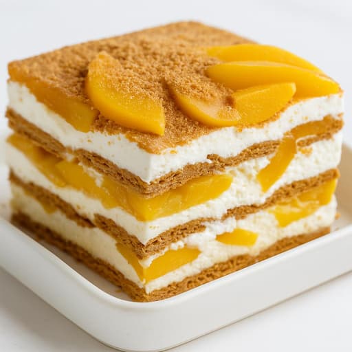 No-Bake Peach Mango Graham Dessert image