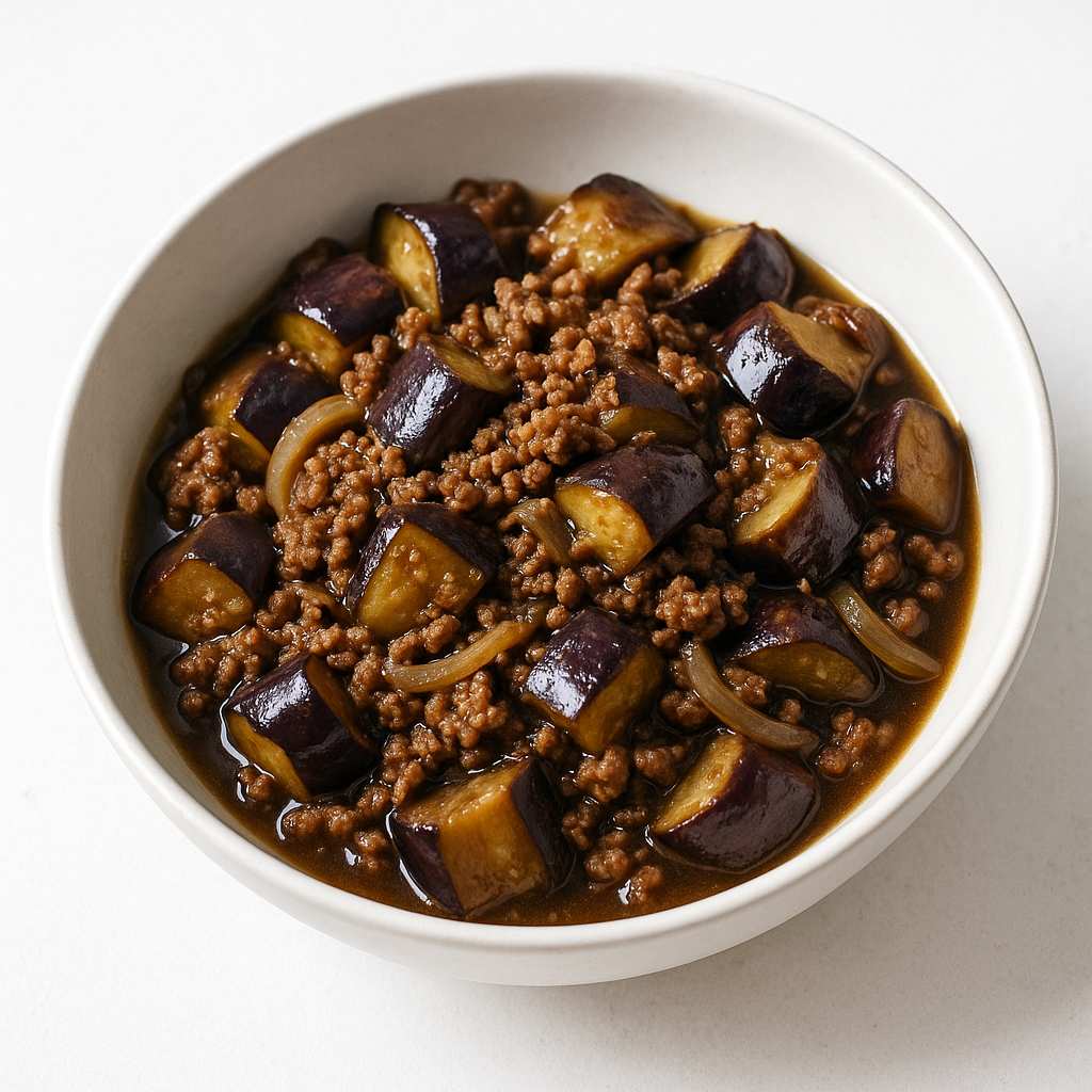 Roasted Eggplant and Minced Beef Stir-Fry image