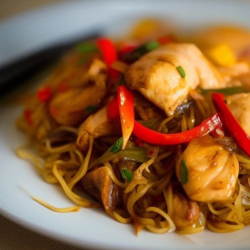 Singapore Noodles Chicken Stir Fry image