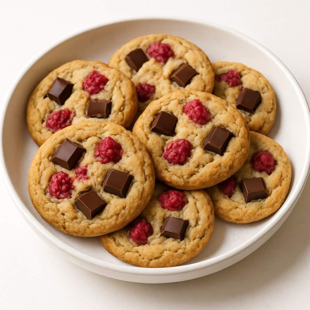 Soft and Chewy Dark Chocolate Raspberry Cookies image