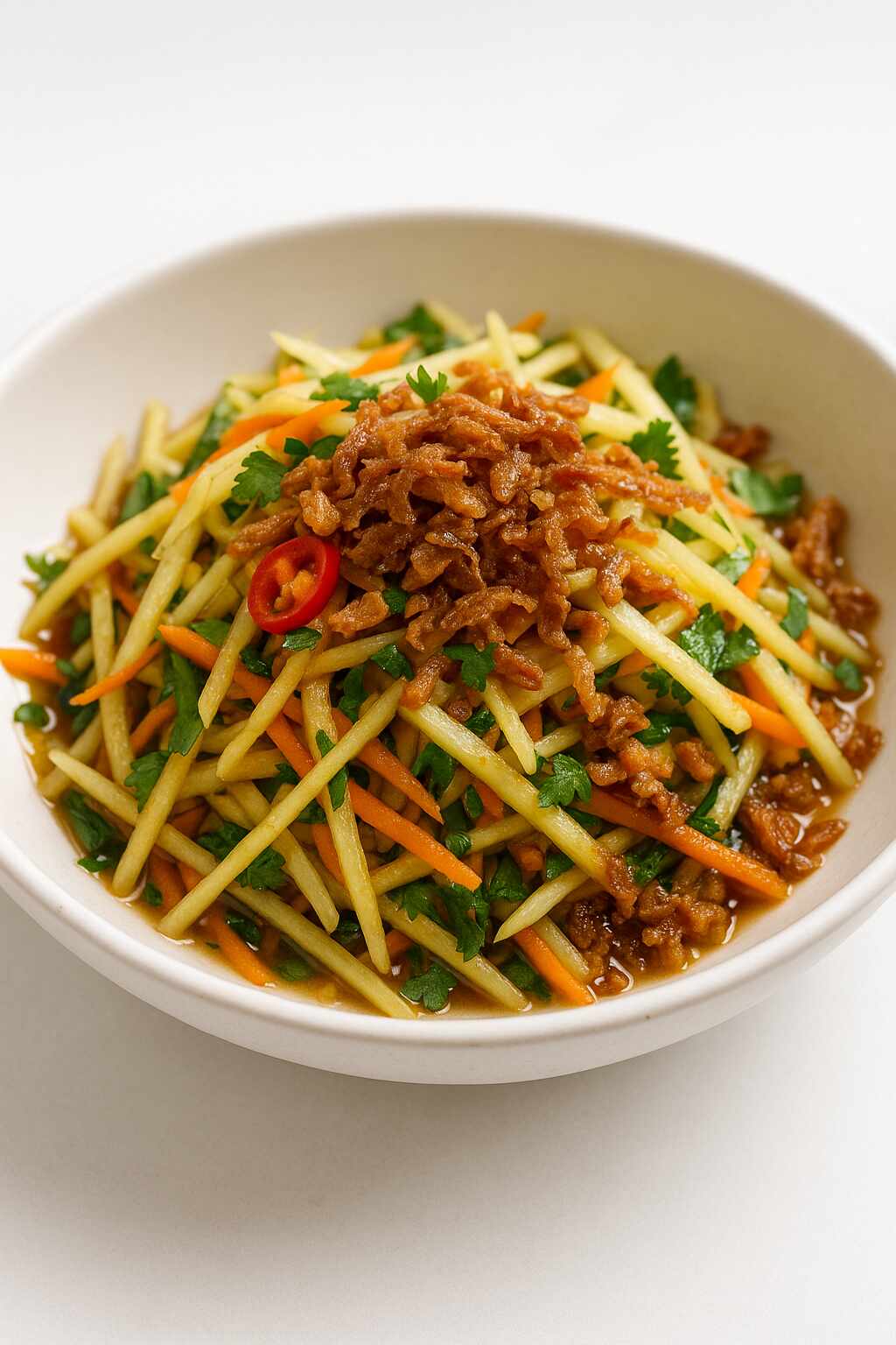 Spicy Green Mango Slaw with Crispy Danggit Crumble image