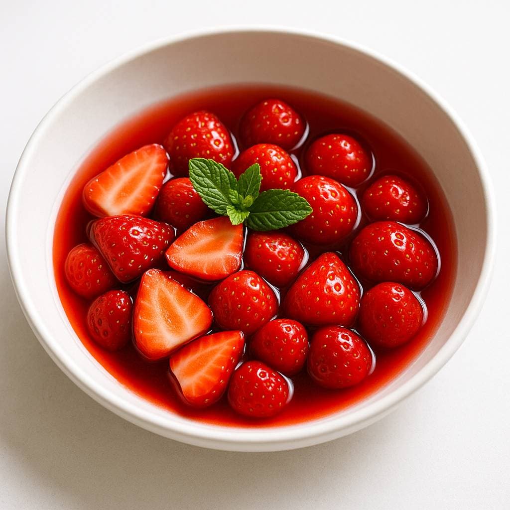 Strawberries Infused in Red Fruit Tea image