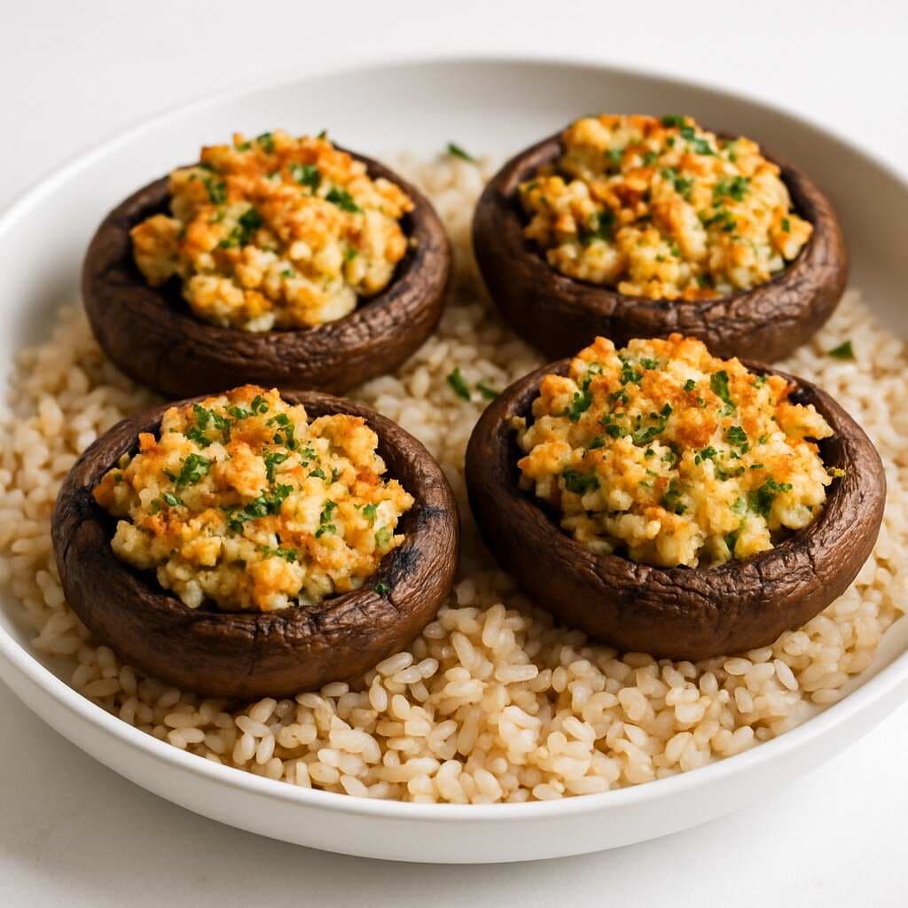 Tofu and Parmesan-Stuffed Portobello Mushrooms image
