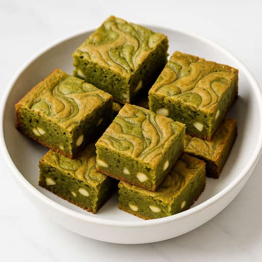 White Chocolate Matcha Tahini Brownies image