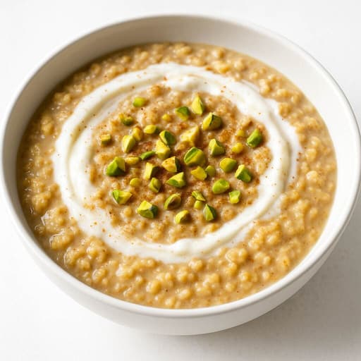 Spiced Caribbean Oatmeal with Yogurt Swirl image