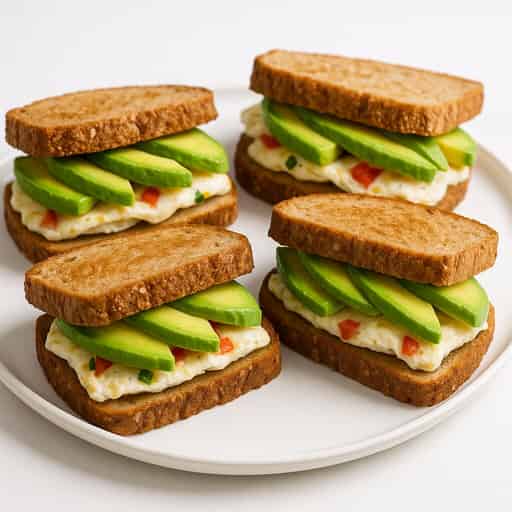 Avocado and Egg Breakfast Sandwiches Image