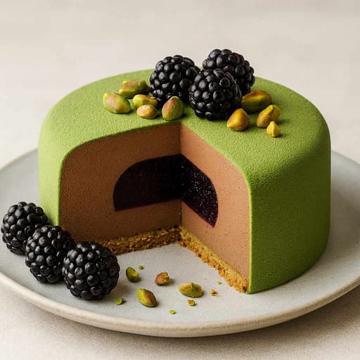Black Pistachio: Choc Mousse & Blackberry Heart image