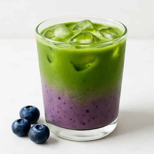 Antioxidant Blueberry Matcha Latte (Hot or Iced)