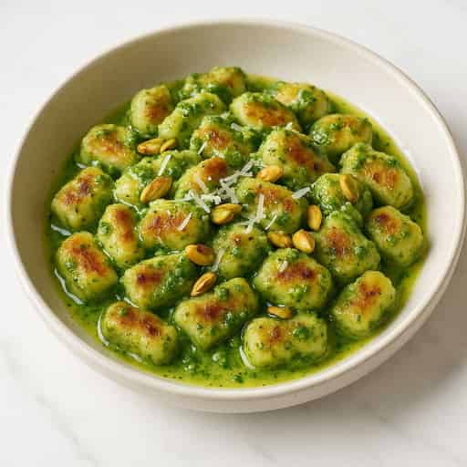 Cauliflower Gnocchi with Pea Mint Pesto Image