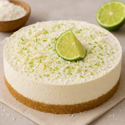 Coconut Lime White Chocolate Cheesecake 🥥🍋🤍 (No-Bake Dream Dessert)
