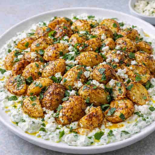 Crispy Greek-Style Potatoes with Tzatziki