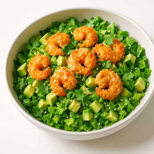 Crispy Shrimp Salad with Spicy Cream