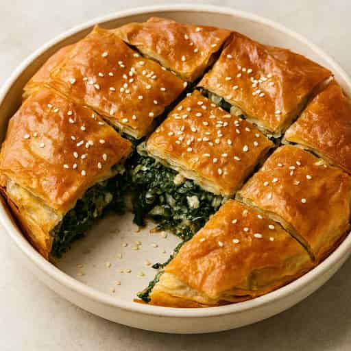 Image of Crispy Vegan Spanakopita (Greek Spinach Pie)