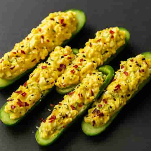 Curry Egg Salad Cucumber Boats 🥒—Low Carb & High Flavor