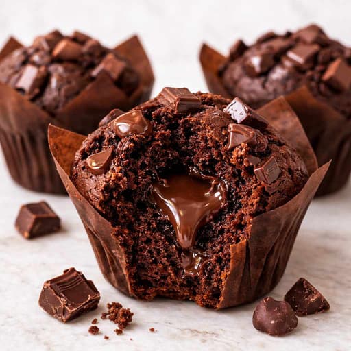 Double Chocolate Muffins with Ganache Center image