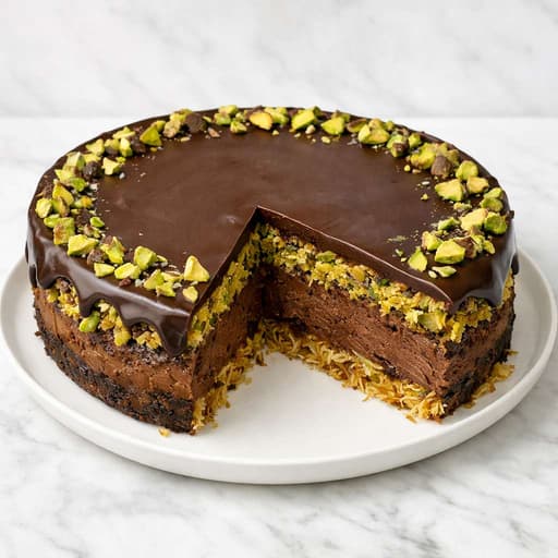 Easy Dubai Chocolate Basque Cheesecake (8-Inch) image