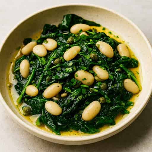 10-Minute Garlic Spinach & White Bean Skillet (Vegan) Image