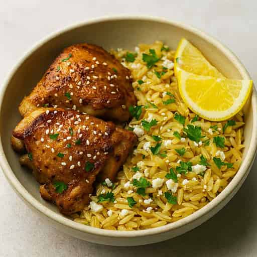 Image of Greek Lemon Chicken & Orzo One-Pot Wonder 🍋🔥