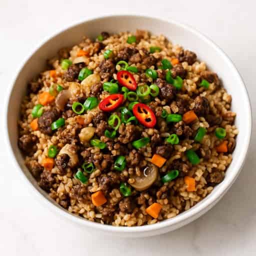 Flavor-Packed Ground Beef Bulgogi Fried Rice Image