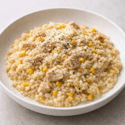High-Protein Chicken, Corn, and Miso Risotto image