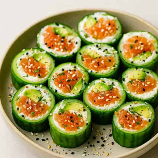 High-Protein Salmon Cucumber Roll 🥒—Light, Fresh & Filling