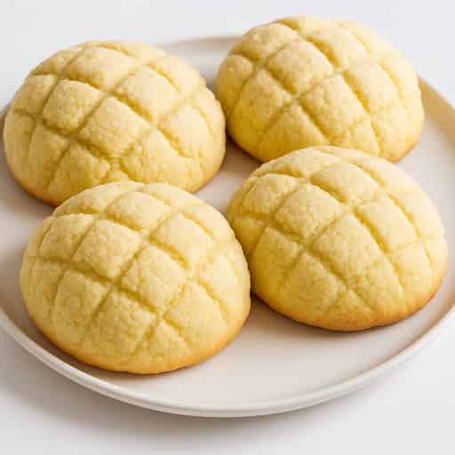 Fluffy Japanese Melon Pan with Crispy Cookie Crust Image