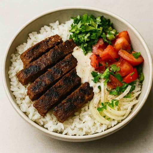 Street-Style Oven Kebab Laffa with Creamy Tahina image