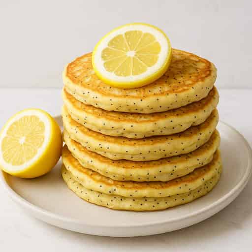 Fluffy Lemon Poppy Seed Pancakes with Buttermilk Image