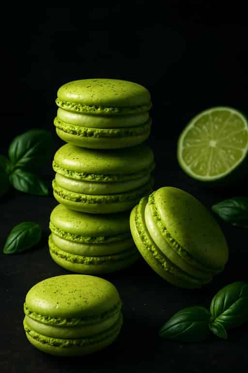 Lime and Basil Macaron