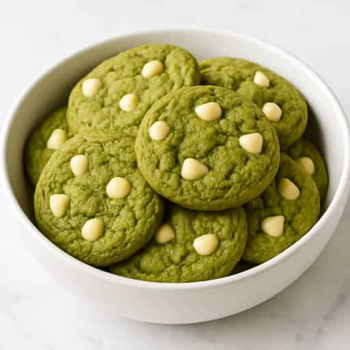 Soft & Chewy Matcha White Chocolate Cookies Image