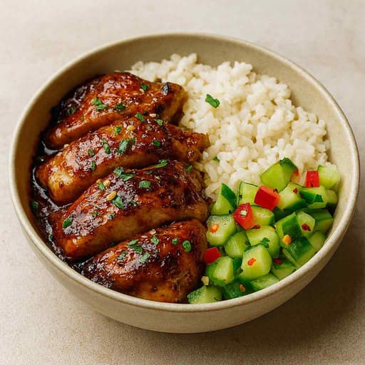 Crispy Orange-Pepper Chicken Bowls (High-Protein) image