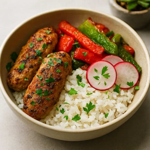 30-Minute Oven Chicken Kebabs + Fluffy Rice image