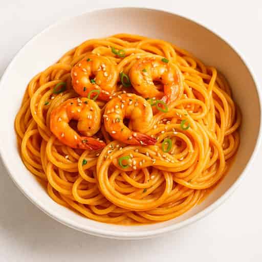 Creamy Prawn Gochujang Pasta with a Spicy Kick