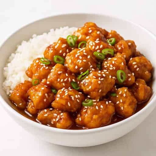 Crispy Sesame Chicken with Sticky Honey Soy Glaze Image