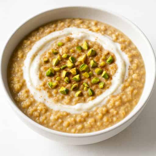 Spiced Caribbean Oatmeal with Yogurt Swirl