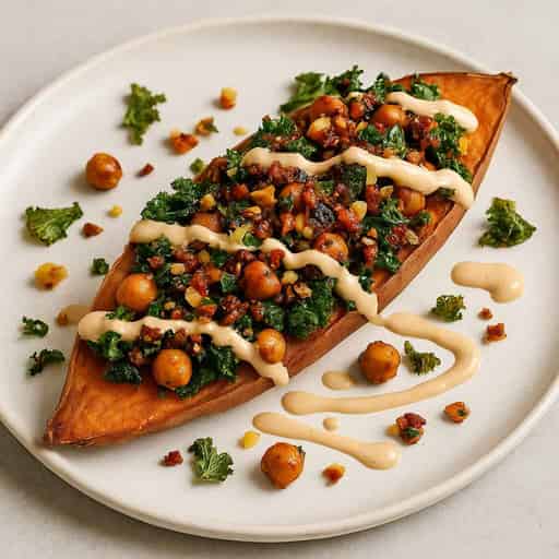 Image of Sweet Potatoes with Sun-Dried Tomato–Date Crunch