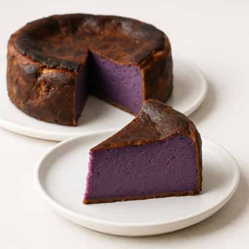 Image of Irresistible Ube Basque Cheesecake (Filipino Fusion Dessert)