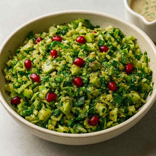 Viral Green Crunch—Pomegranate-Mint Tahini Salad image