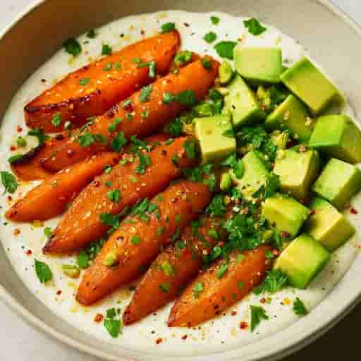 Warm Roasted Carrot & Avocado Salad 🥕—Creamy, Crunchy & Fresh